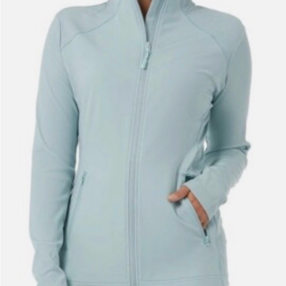 Women's Light Blue Full-Zip Sweater